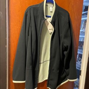 Sport Savvy Women's reversible black & Mint Green fleece Jacket zip up